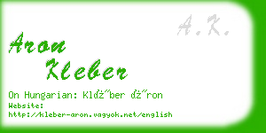 aron kleber business card